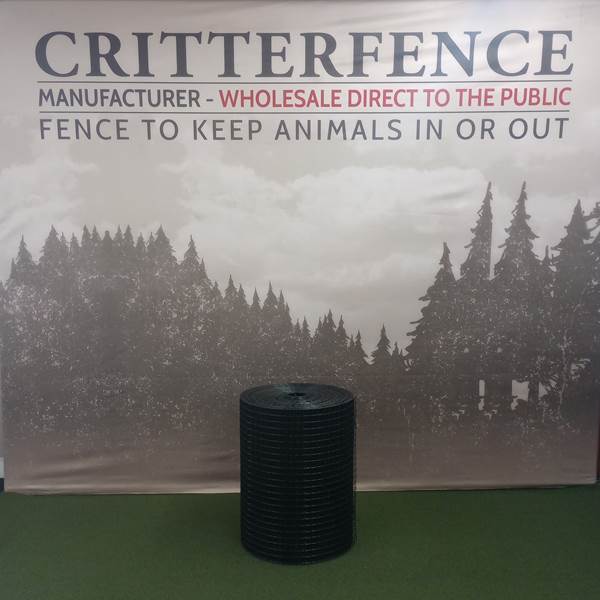 Critterfence Welded Wire Marine Mesh Black Steel 1 Inch Square 2 x 150 - 0680332612333